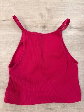 Savage X Fenty Bright Pink Ribbed Cropped Tank